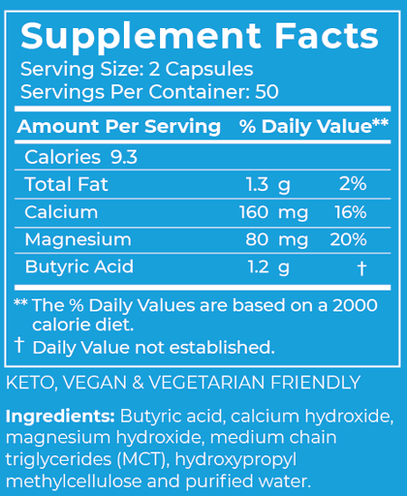 Calcium / Magnesium Butyrate 100 Capsules