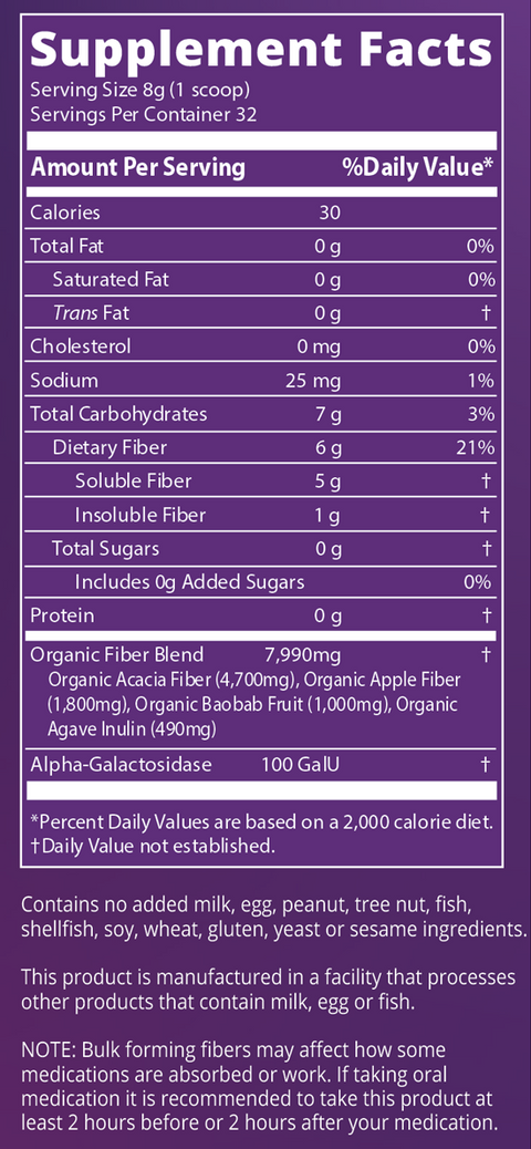 Whole Food Organic Fiber 32 Servings