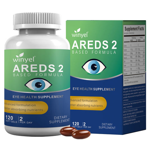 AREDS 2 Eye Vitamin And Mineral Supplement, Containing Lutein, Vitamin C, Zeaxanthin, Zinc, And Vitamin E, 120 Softgels.