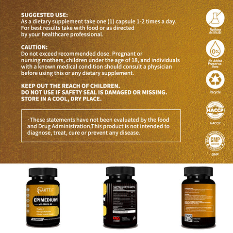 EPIMEDIUM Maca Root Powder Tongkat Aliand Tribulus Terrestris Powder 90 Capsules 500mg Dietary Supplement For Women And Men