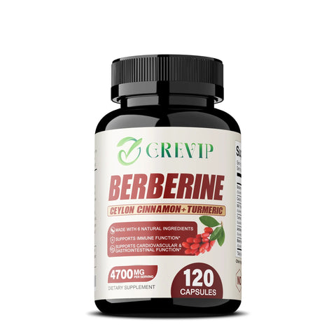 Berberine - Cardiovascular and Digestive Health, Antioxidant - with Ceylon Cinnamon - 120 Capsules