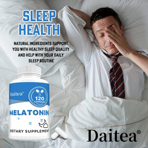 Melatonin Supplement Capsules 5 Mg - Natural Sleep Support, Relaxation and Calmness, Promotes Sleep Quality