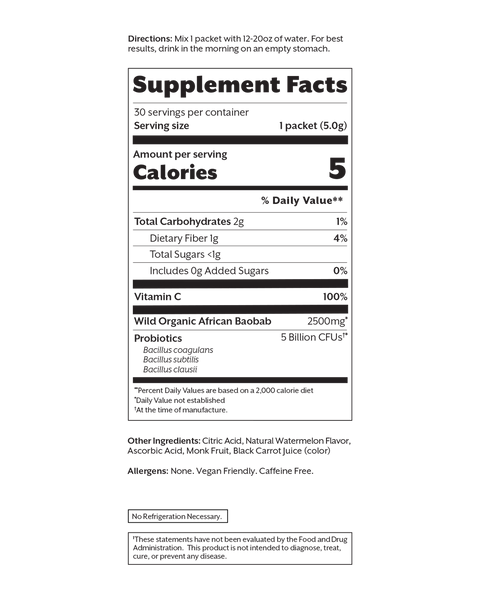 Fresh Watermelon Debloat: Prebiotic + Probiotic