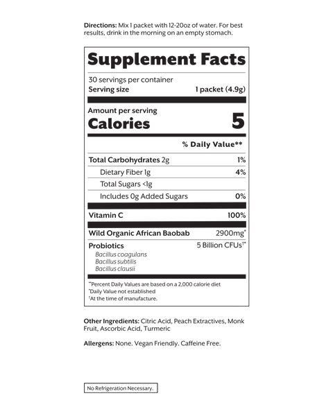 White Peach Debloat: Prebiotic + Probiotic